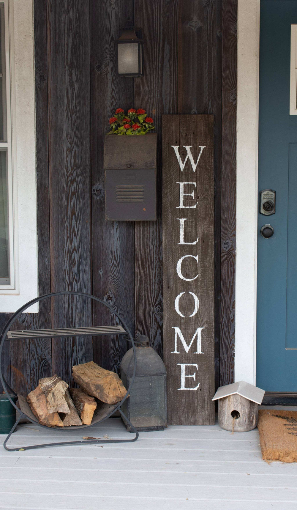 5' Rustic Espresso Brown And White Front Porch Welcome Sign - Homeroots - Flyclothing LLC