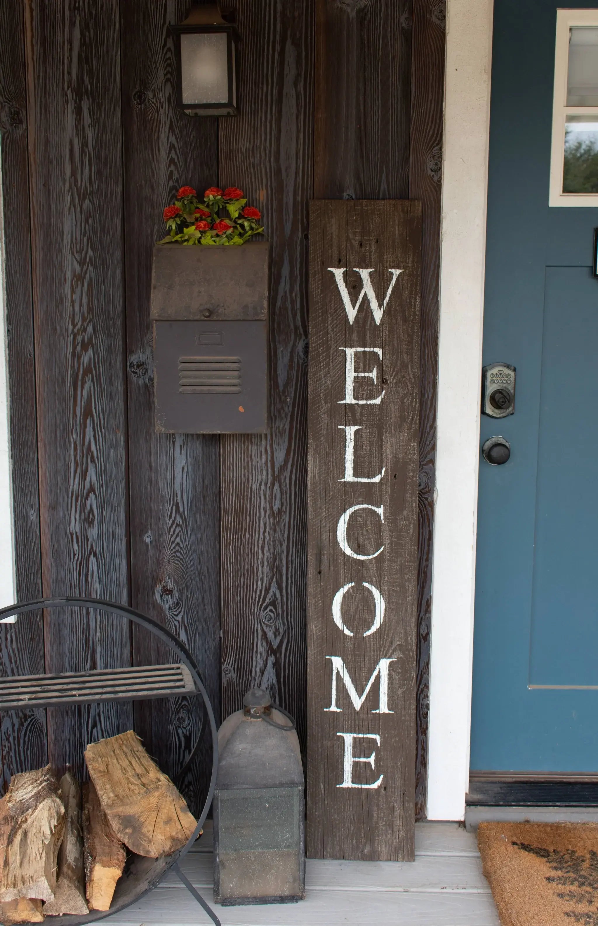 5' Rustic Espresso Brown And White Front Porch Welcome Sign - Homeroots - Flyclothing LLC