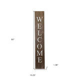5' Rustic Espresso Brown And White Front Porch Welcome Sign - Homeroots - Flyclothing LLC