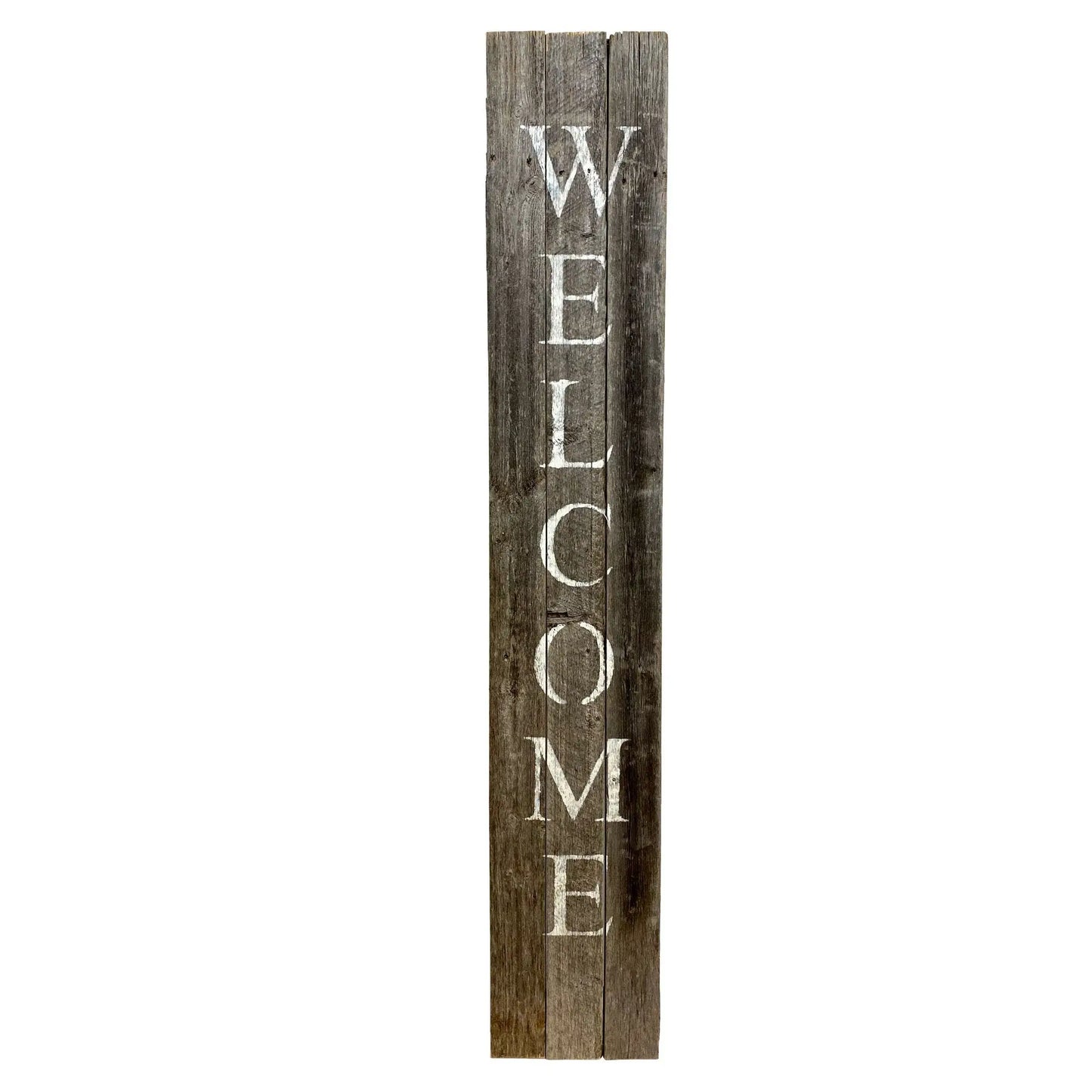 5' Rustic Dark Gray and White Wood Porch Welcome Sign - Homeroots - Flyclothing LLC