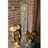 5' Rustic Dark Gray and White Wood Porch Welcome Sign - Homeroots - Flyclothing LLC