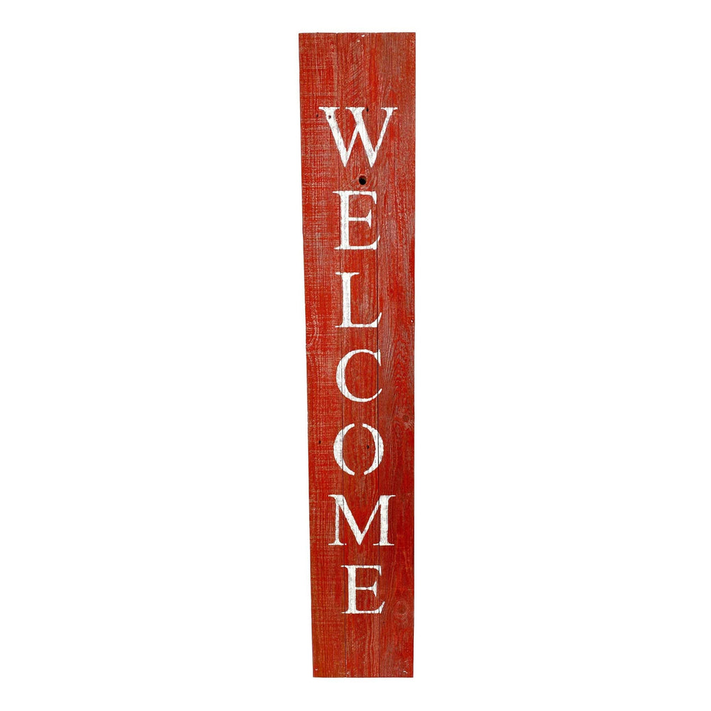5" Rustic Red And White Front Porch Welcome Sign - Homeroots - Flyclothing LLC