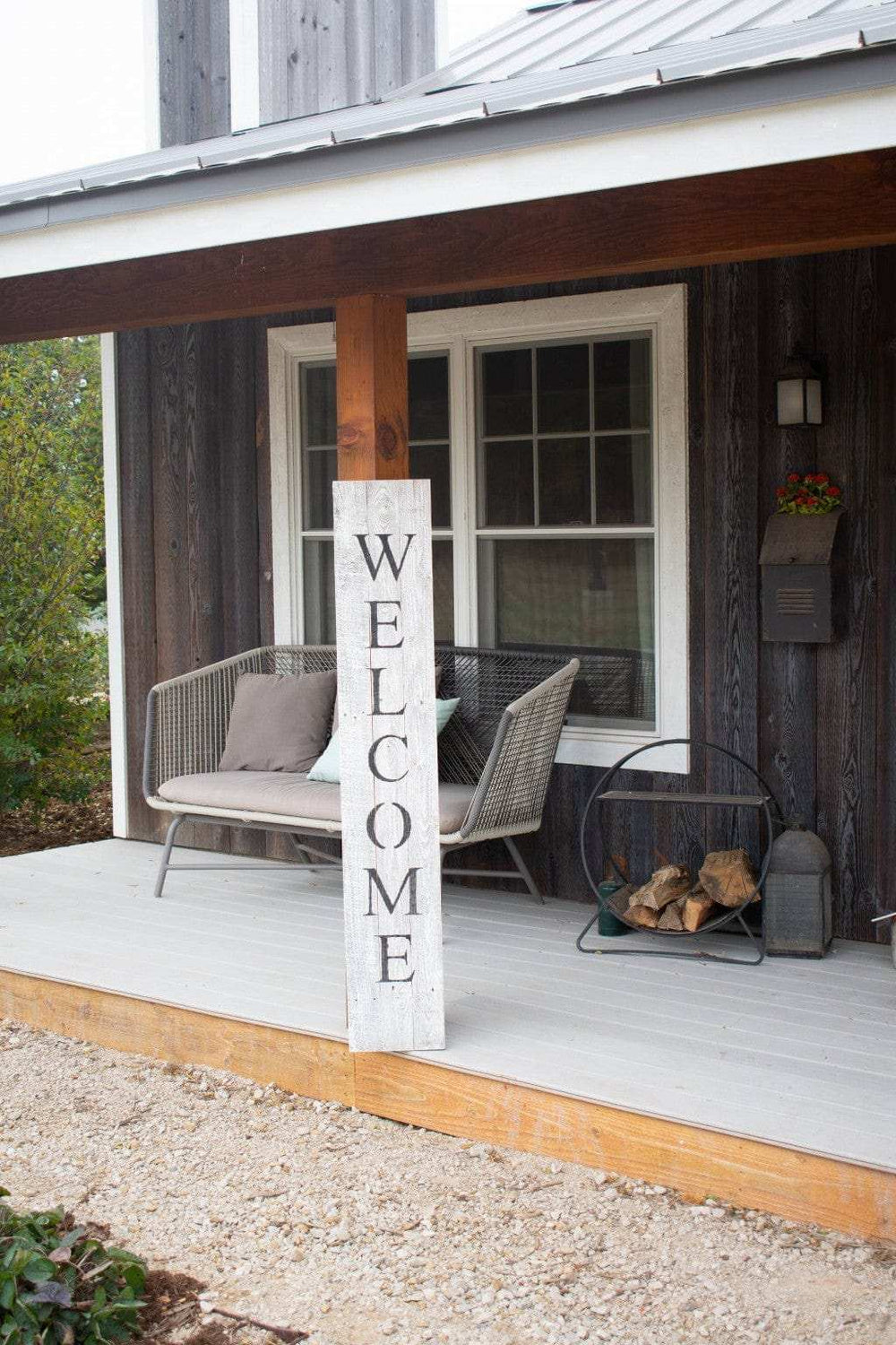 Rustic White Wash Front Porch Welcome Sign - Homeroots - Flyclothing LLC