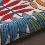 12' Runner Ivory And Blue Floral Stain Resistant Indoor Outdoor Runner Rug - Homeroots - Flyclothing LLC