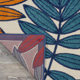 4' X 6' Ivory And Blue Floral Indoor Outdoor Area Rug - Homeroots