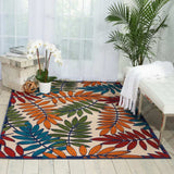 4' X 6' Ivory And Blue Floral Indoor Outdoor Area Rug - Homeroots - Flyclothing LLC