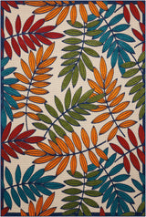 4' X 6' Ivory And Blue Floral Indoor Outdoor Area Rug - Homeroots - Flyclothing LLC