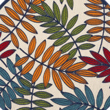 5' Round Ivory And Blue Round Floral Indoor Outdoor Area Rug - Homeroots