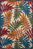 6' X 9' Ivory And Blue Floral Indoor Outdoor Area Rug - Homeroots