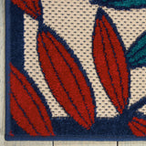 6' X 9' Ivory And Blue Floral Indoor Outdoor Area Rug - Homeroots