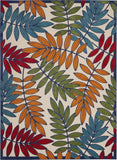 8' X 11' Ivory And Blue Floral Indoor Outdoor Area Rug - Homeroots