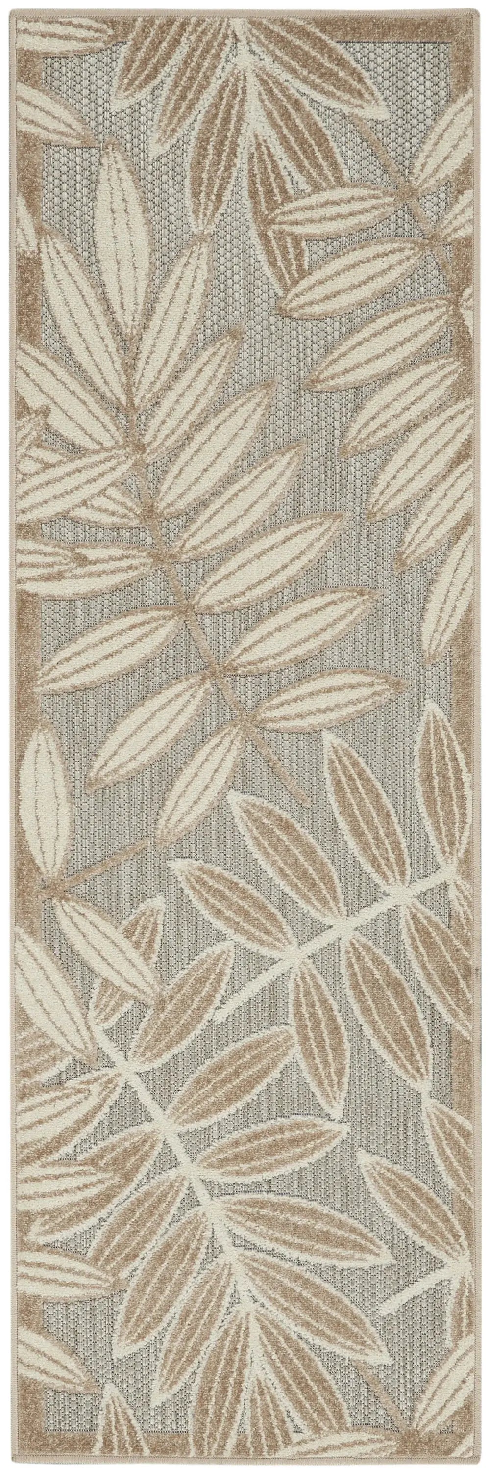 6' Runner Gray And Ivory Floral Stain Resistant Indoor Outdoor Runner Rug - Homeroots - Flyclothing LLC