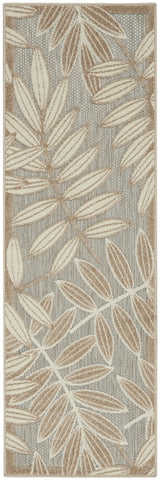 6' Runner Gray And Ivory Floral Stain Resistant Indoor Outdoor Runner Rug - Homeroots - Flyclothing LLC