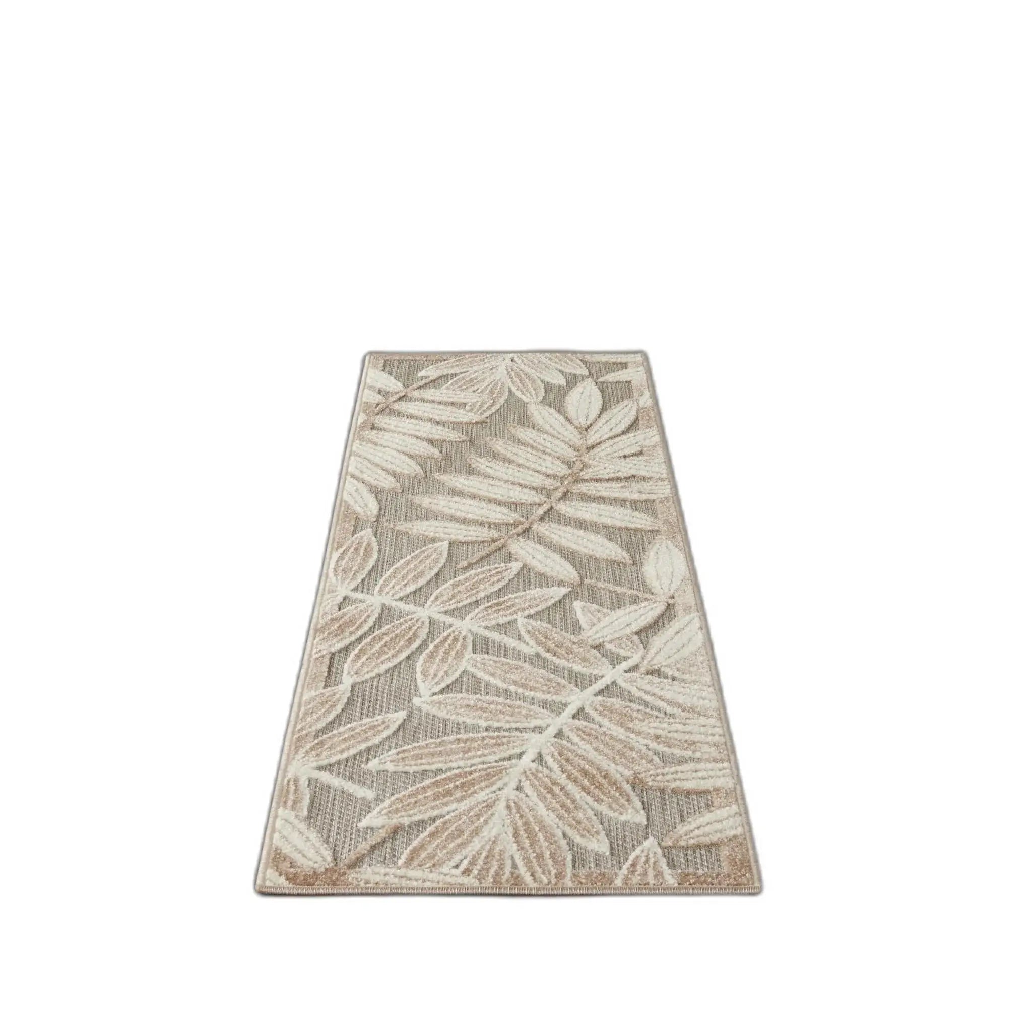 6' Runner Gray And Ivory Floral Stain Resistant Indoor Outdoor Runner Rug - Homeroots - Flyclothing LLC