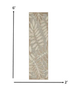 6' Runner Gray And Ivory Floral Stain Resistant Indoor Outdoor Runner Rug - Homeroots - Flyclothing LLC