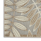 6' Runner Gray And Ivory Floral Stain Resistant Indoor Outdoor Runner Rug - Homeroots