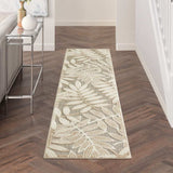 2' X 10' Gray And Ivory Floral Indoor Outdoor Area Rug - Homeroots - Flyclothing LLC