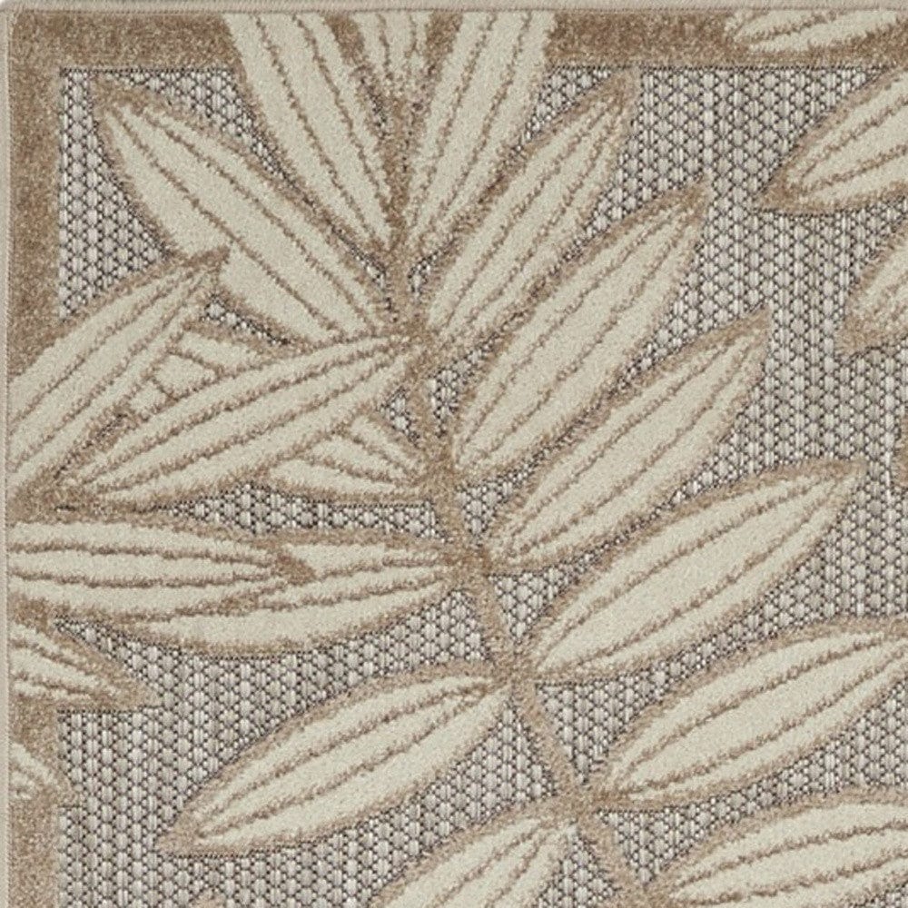 2' X 10' Gray And Ivory Floral Indoor Outdoor Area Rug - Homeroots