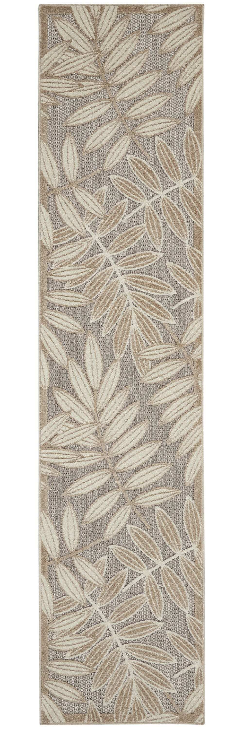 2' X 10' Gray And Ivory Floral Indoor Outdoor Area Rug - Homeroots - Flyclothing LLC