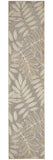 2' X 10' Gray And Ivory Floral Indoor Outdoor Area Rug - Homeroots