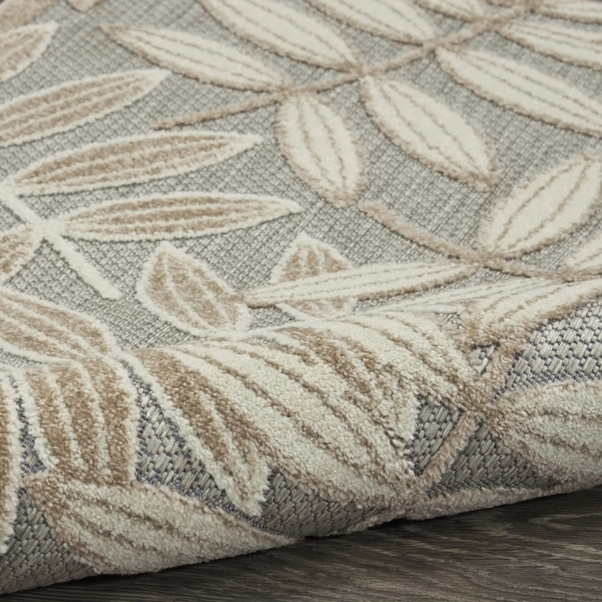 12' Runner Gray And Ivory Floral Indoor Outdoor Runner Rug - Homeroots - Flyclothing LLC