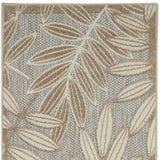12' Runner Gray And Ivory Floral Indoor Outdoor Runner Rug - Homeroots