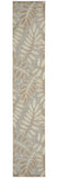12' Runner Gray And Ivory Floral Indoor Outdoor Runner Rug - Homeroots