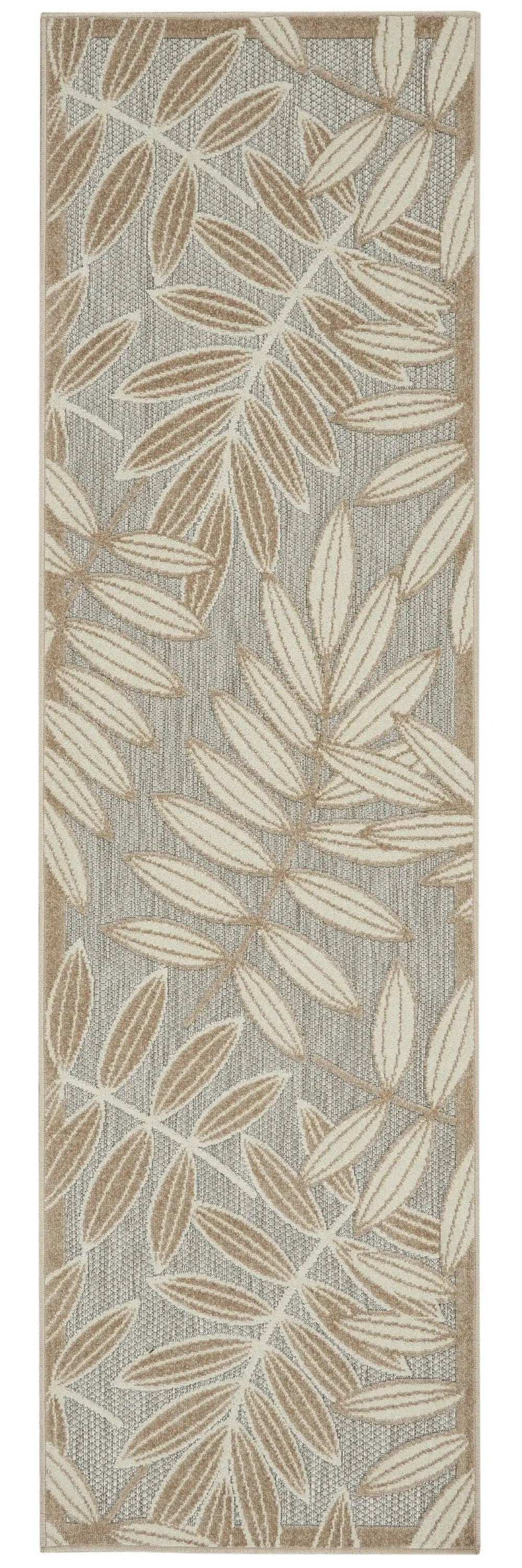 2' X 8' Gray And Ivory Floral Indoor Outdoor Area Rug - Homeroots - Flyclothing LLC