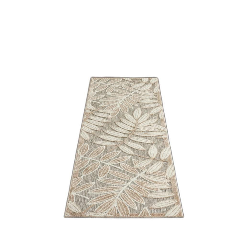 2' X 8' Gray And Ivory Floral Indoor Outdoor Area Rug - Homeroots