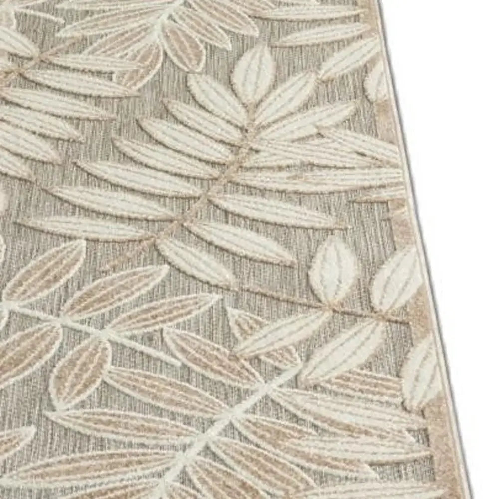 2' X 8' Gray And Ivory Floral Indoor Outdoor Area Rug - Homeroots - Flyclothing LLC