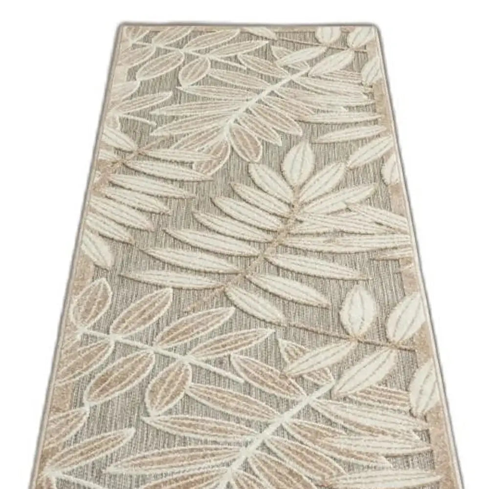 2' X 8' Gray And Ivory Floral Indoor Outdoor Area Rug - Homeroots - Flyclothing LLC