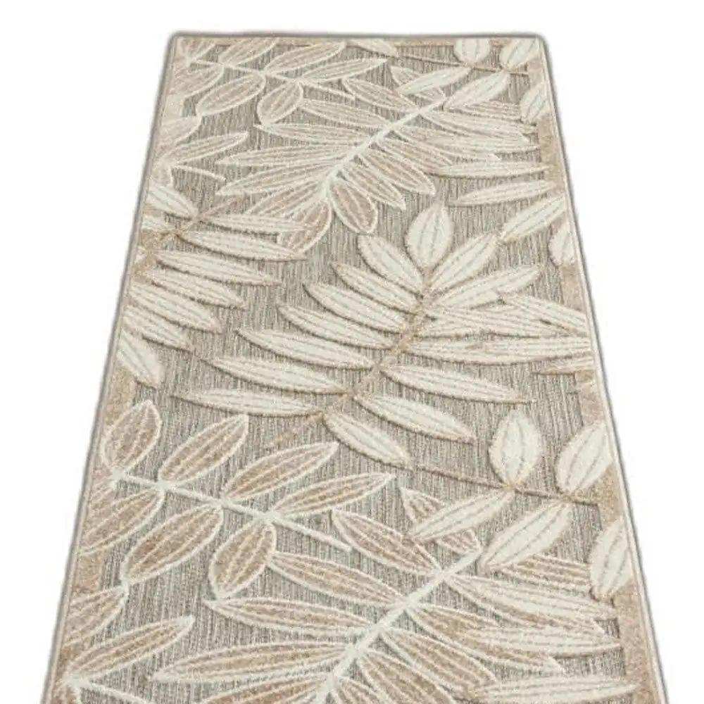 2' X 8' Gray And Ivory Floral Indoor Outdoor Area Rug - Homeroots - Flyclothing LLC