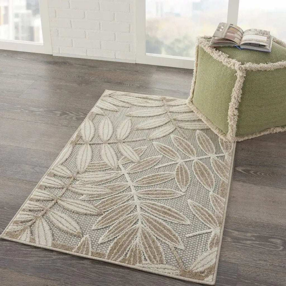 3' X 4' Gray And Ivory Floral Indoor Outdoor Area Rug - Homeroots - Flyclothing LLC