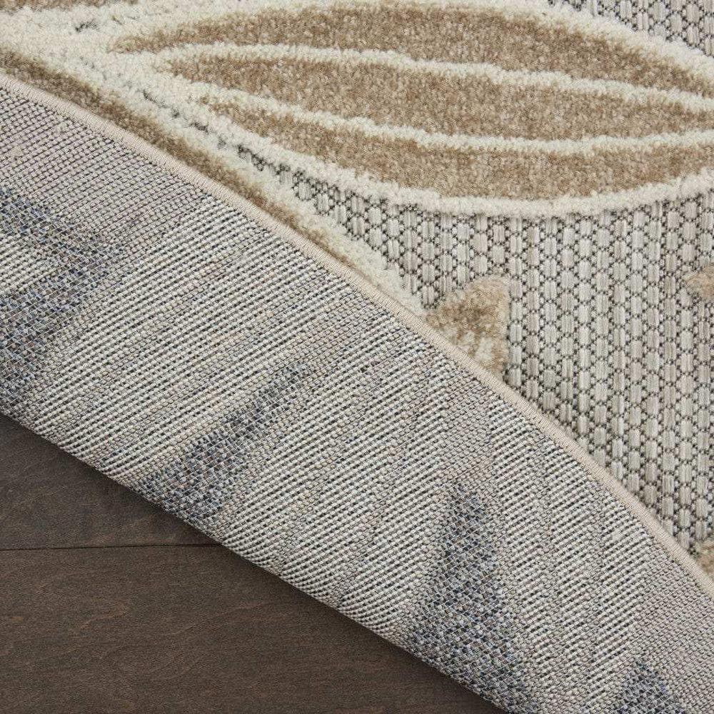 4' Round Gray And Ivory Round Floral Indoor Outdoor Area Rug - Homeroots - Flyclothing LLC