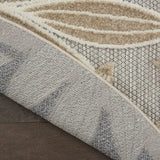 4' Round Gray And Ivory Round Floral Indoor Outdoor Area Rug - Homeroots - Flyclothing LLC