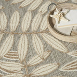 5' X 8' Gray And Ivory Floral Indoor Outdoor Area Rug - Homeroots - Flyclothing LLC