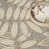 5' X 8' Gray And Ivory Floral Indoor Outdoor Area Rug - Homeroots