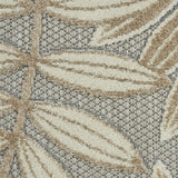 5' X 8' Gray And Ivory Floral Indoor Outdoor Area Rug - Homeroots - Flyclothing LLC