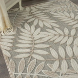 6' X 9' Gray And Ivory Floral Stain Resistant Indoor Outdoor Area Rug - Homeroots