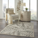 6' X 9' Gray And Ivory Floral Stain Resistant Indoor Outdoor Area Rug - Homeroots - Flyclothing LLC