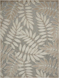 6' X 9' Gray And Ivory Floral Stain Resistant Indoor Outdoor Area Rug - Homeroots
