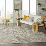 7' X 10' Natural Floral Indoor Outdoor Area Rug - Homeroots