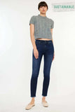 Kancan High-Rise Slim Fit Raw Hem Ankle Jeans - Trendsi - Flyclothing LLC