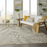 8' X 11' Gray And Ivory Floral Indoor Outdoor Area Rug - Homeroots - Flyclothing LLC