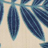 3' X 4' Blue And Ivory Floral Indoor Outdoor Area Rug
