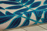 5' X 8' Blue And Ivory Floral Indoor Outdoor Area Rug - Homeroots