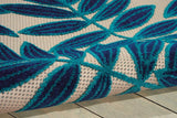 8' X 11' Blue And Ivory Floral Indoor Outdoor Area Rug - Homeroots