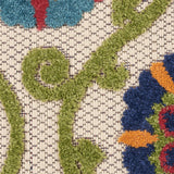 2' X 12' Blue Vines Indoor Outdoor Runner Rugg - Homeroots