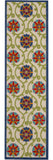2' X 6' Ivory And Blue Floral Indoor Outdoor Area Rug - Homeroots
