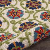 3' X 4' Ivory And Blue Floral Indoor Outdoor Area Rug - Homeroots - Flyclothing LLC